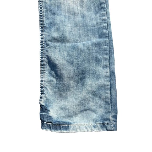 Rythm In Blues Acid Wash Embroidered Pockets Straight Leg Blue Jeans Sz 6 Reg - Picture 11 of 12